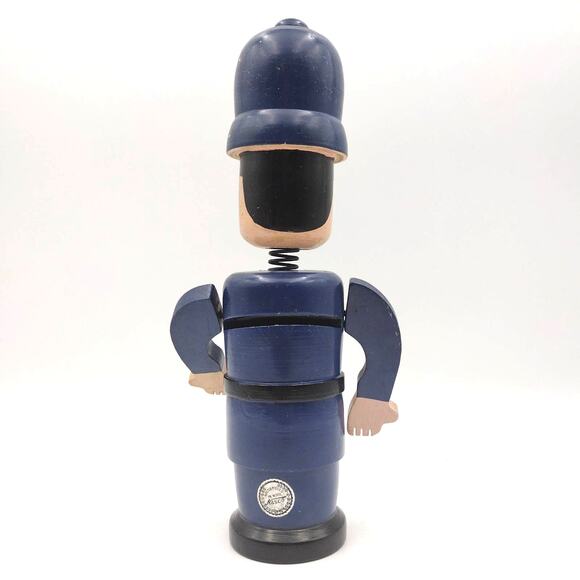 Vintage 11" Wooden Blue Police Officer Cop Bobblehead Nodder Bank Nasco Japan - Picture 3 of 8